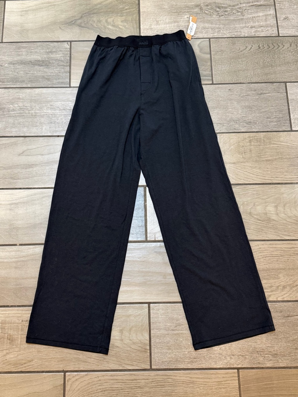 Skims Boyfriend Loose Pants- Black Wide-Leg Lounge Pants - Picture 2 of 6